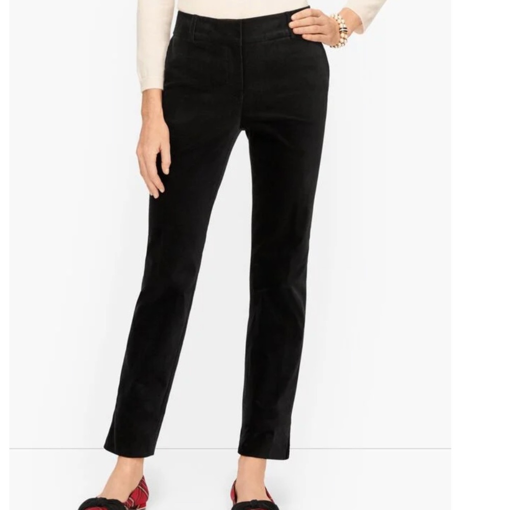 TALBOTS HAMPSHIRE ANKLE PANTS - VELVETEEN Black Size 8